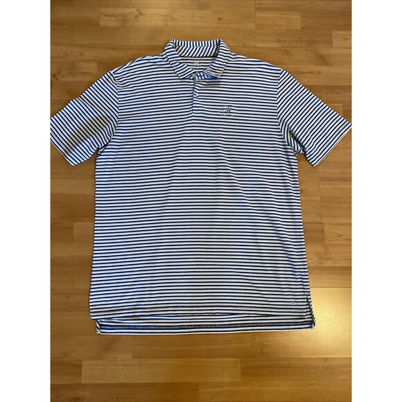 Peter Millar Seaside Wash XL Comfort Striped Golf Polo Shirt Blue White Men’s - Picture 4 of 9